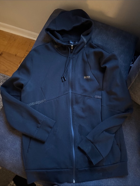 Boss Other - BOSS Navy Black Zip-Up Hooded Sweatshirt